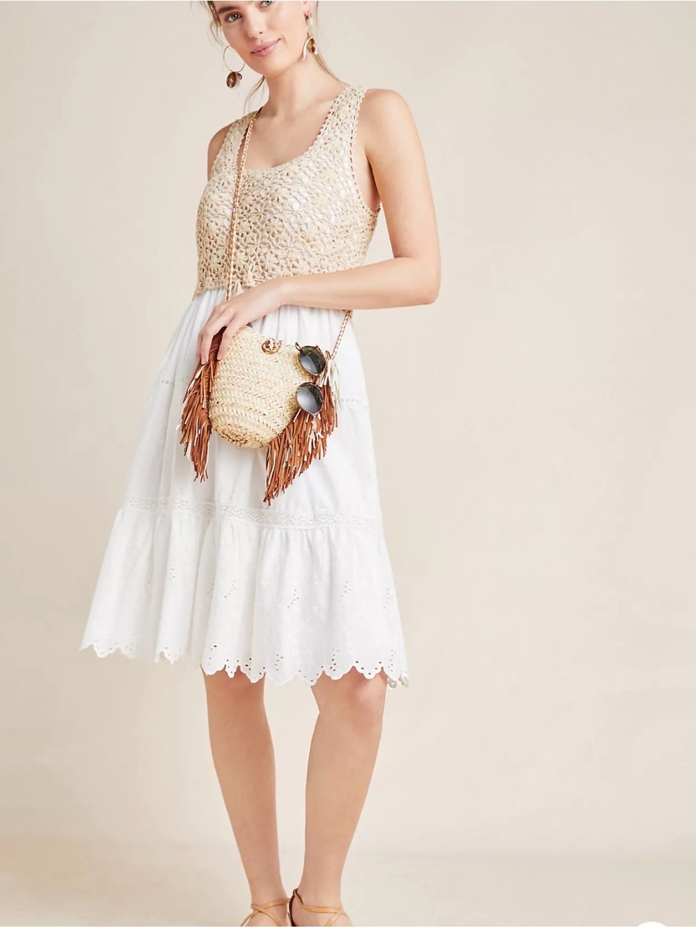 By Anthropologie Beckett Crochet Eyelet Dress